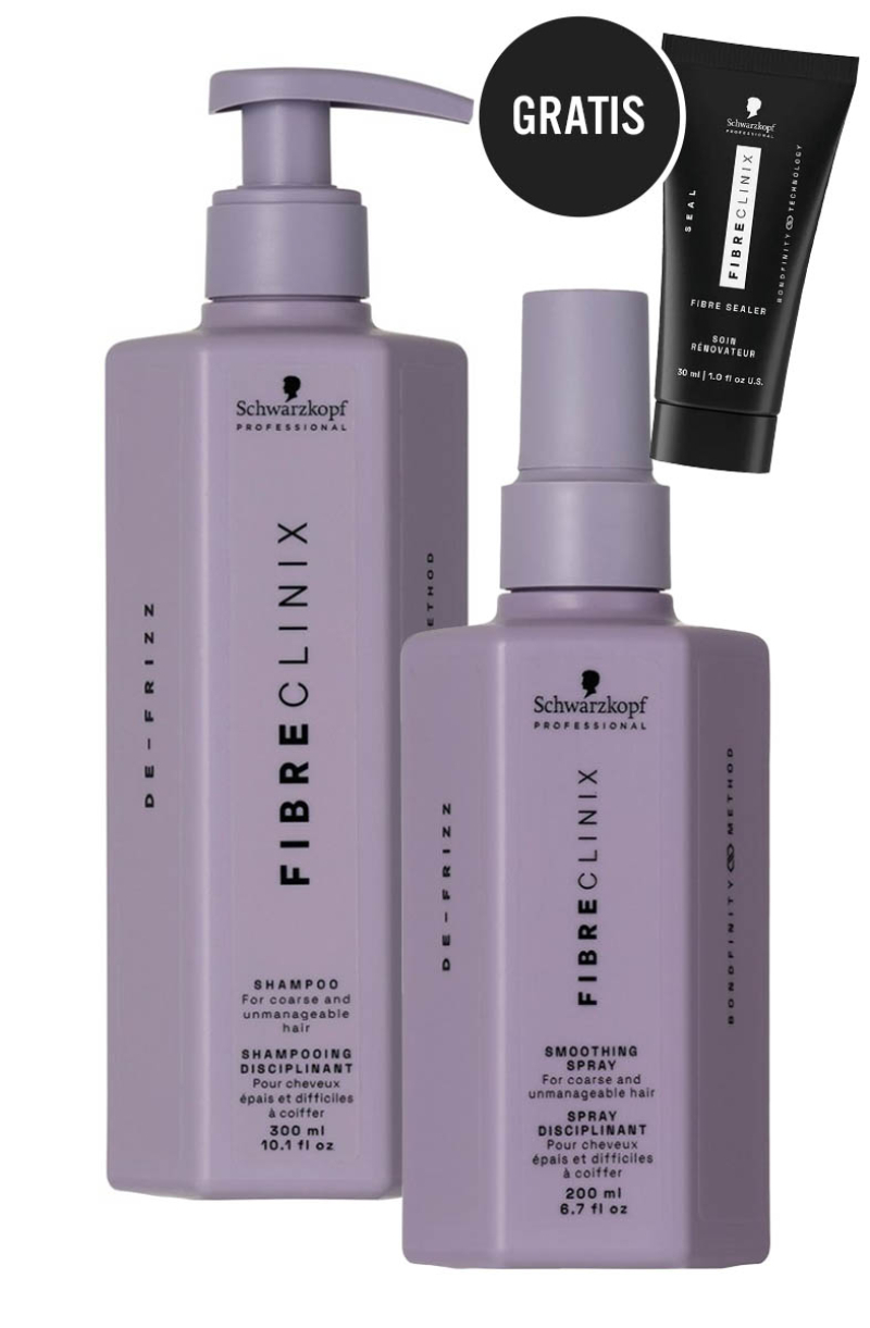 Schwarzkopf Fibre Clinix De-Frizz Duo Shampoo Smoothing Spray + Sealer 30ml
