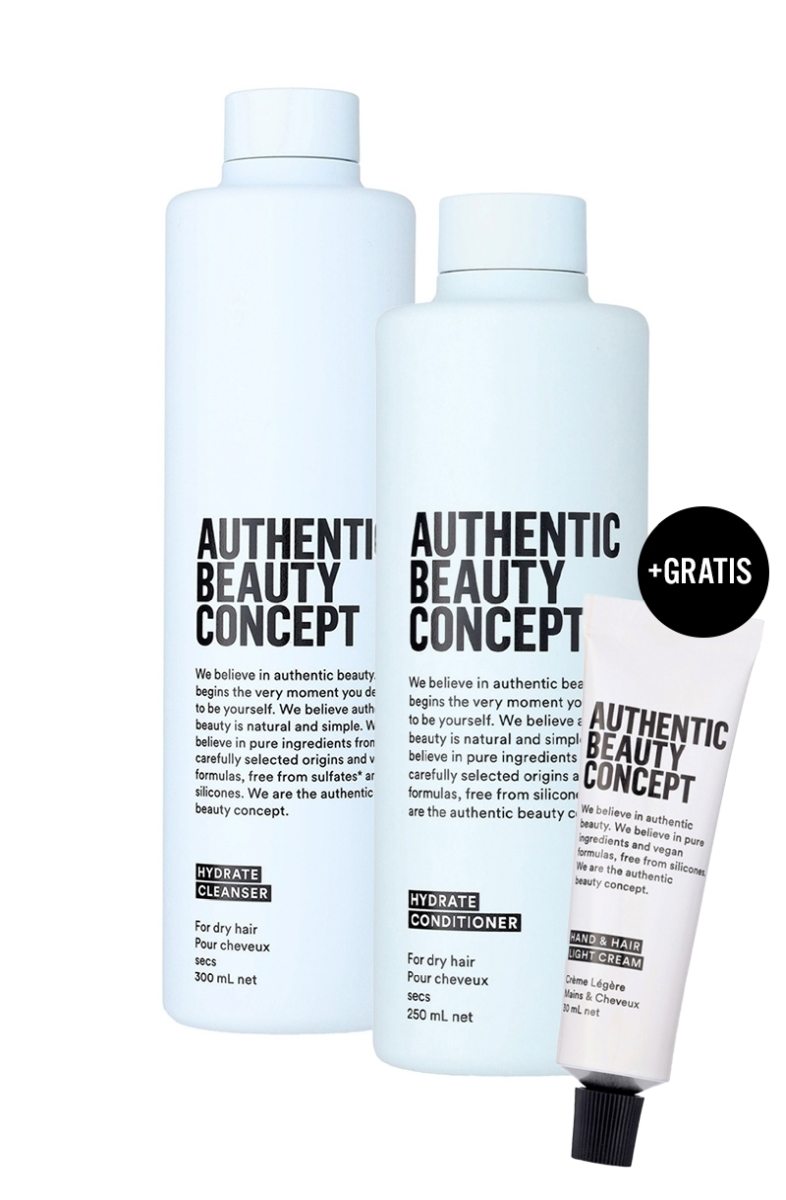 Authentic Beauty Concept Hydrate Duo Shampoo Conditioner + Hand & Hair Light Cream 30ml