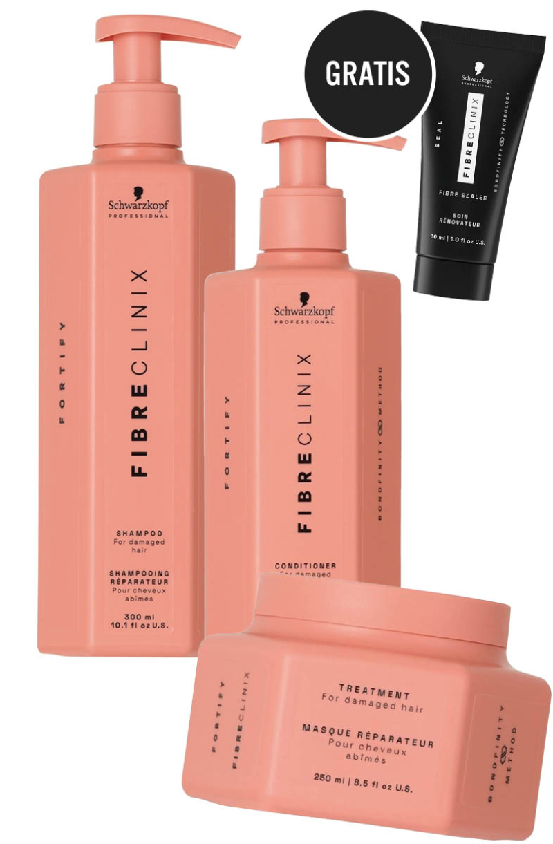 Schwarzkopf Fibre Clinix Fortify Trio Shampoo Conditioner Treatment + Sealer 30ml