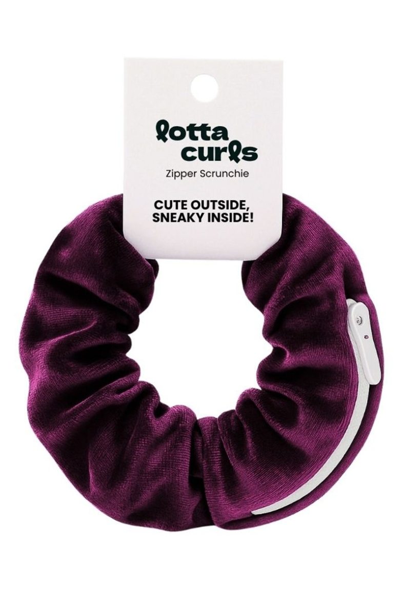 Lotta Curls Zipper Scrunchie Berry