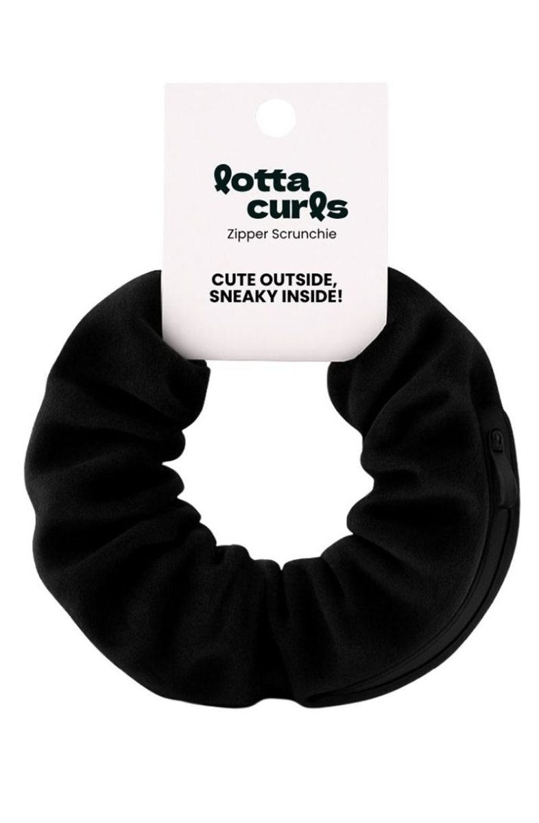 Lotta Curls Zipper Scrunchie Black