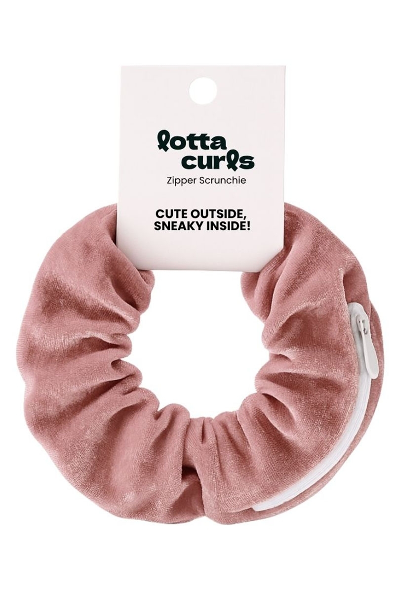 Lotta Curls Zipper Scrunchie Blush